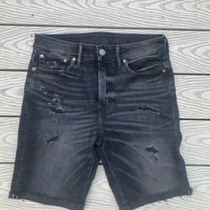 American Eagle 🦅 Black Distressed Ripped Denim Shorts
